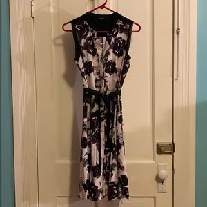 Simply Vera—Button up purple & black floral dress